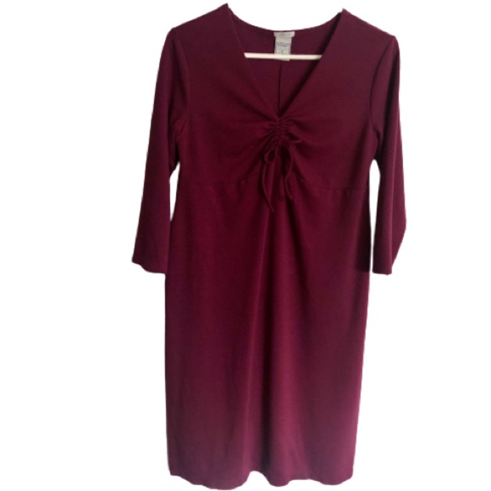 Old Navy Maternity Burgundy Red Wine Long Sleeve V-neck Twist Front Dress S